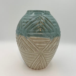 Ivory/ Blue Vessel 7"