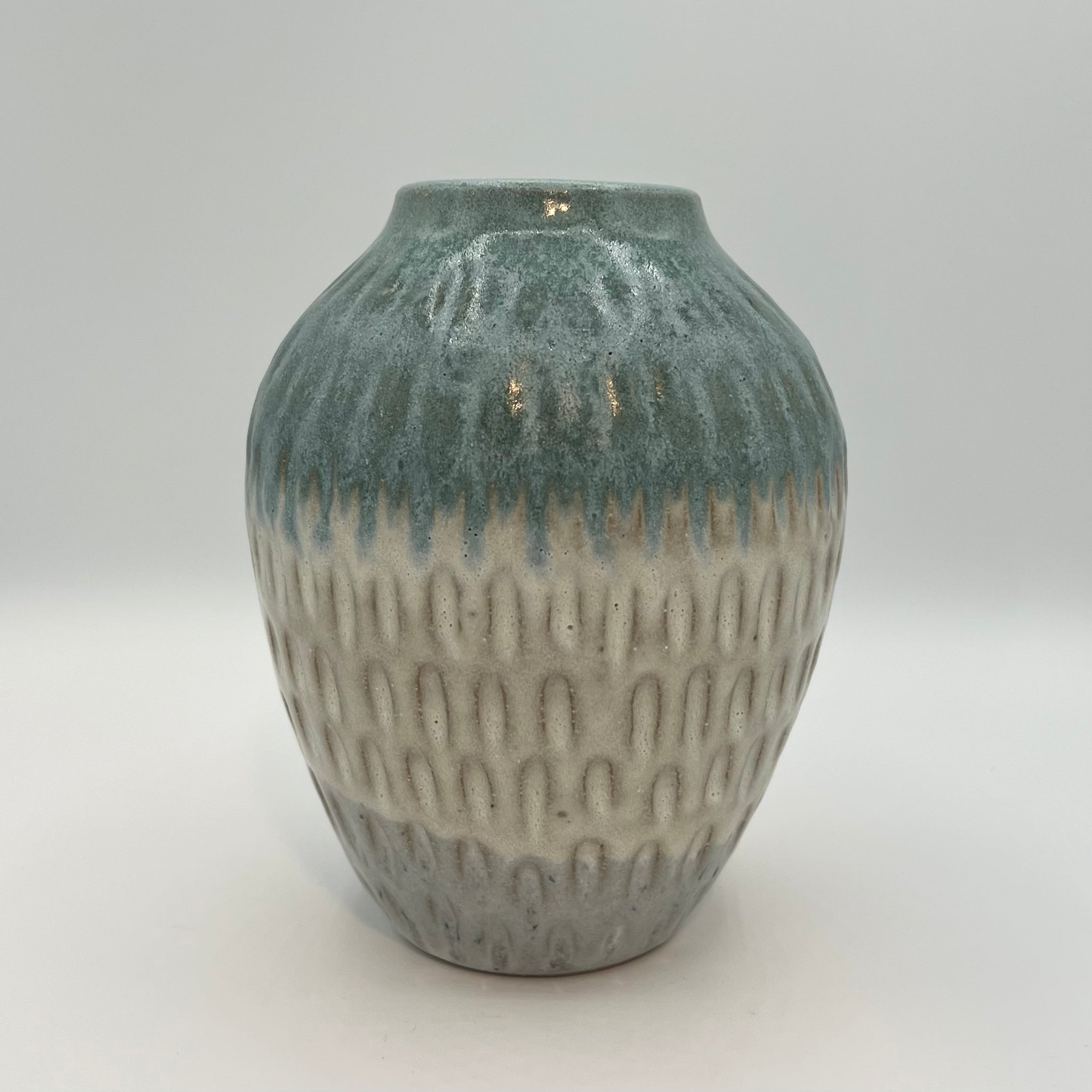 Ivory/ Blue/ Natural Vessel  6.5"