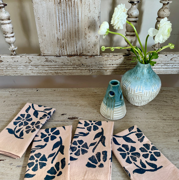 Napkin Set: Bone & Blue