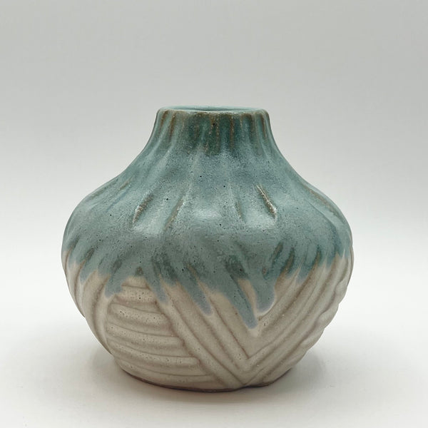 Ivory/ Blue Bud Vase