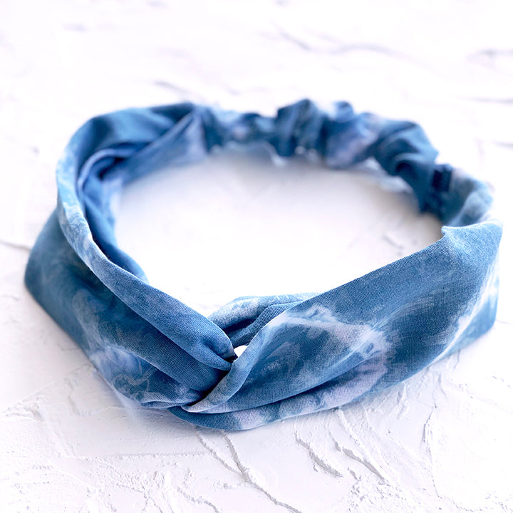 Indigo dyed organic cotton headband